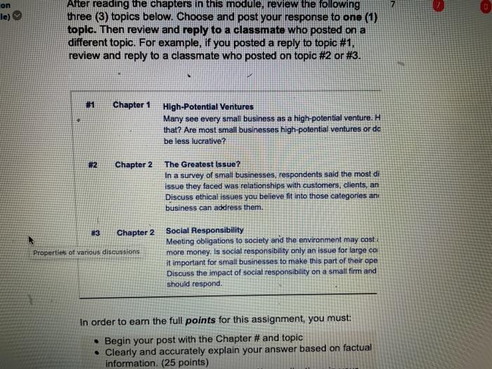 on le) After reading the chapters in this module,