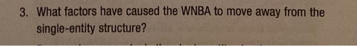 3. What factors have caused the WNBA to move away