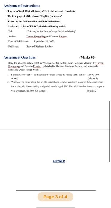 decision making managment assighment Assignment