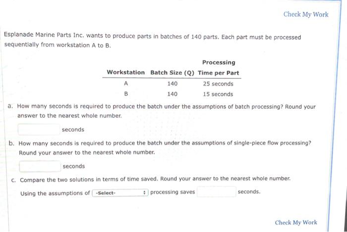 Check My Work Esplanade Marine Parts Inc. wants