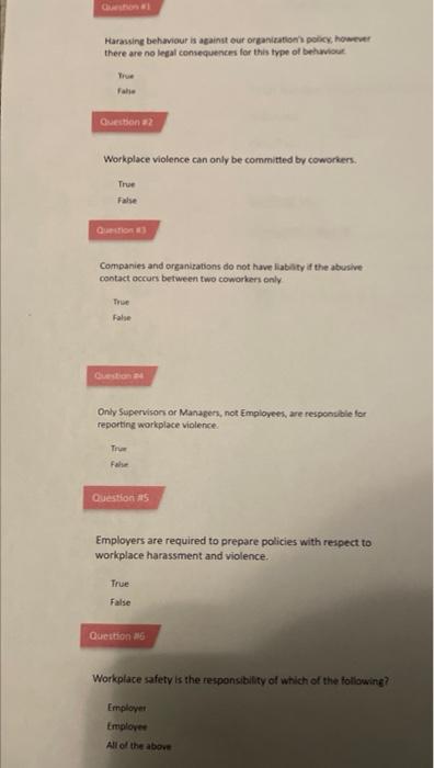 Please answer all these questions. Thank you its