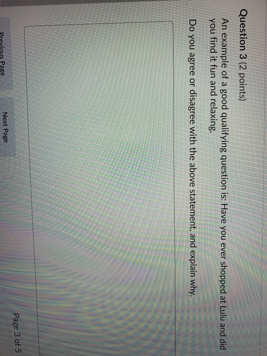 Previous Page Next Page Page 1 of 5 Question 1 (2