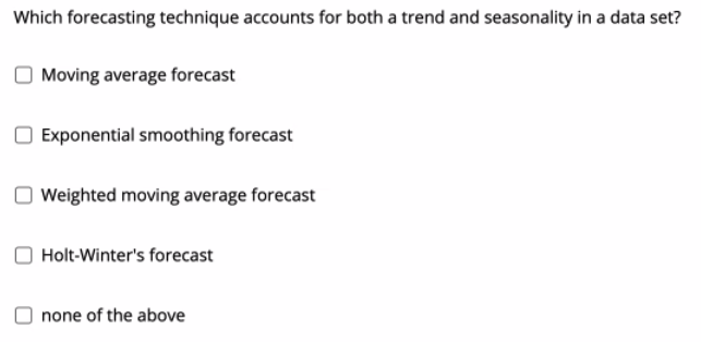 Which forecasting technique accounts for both a