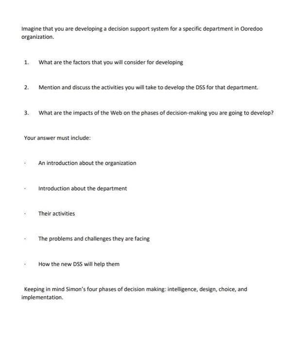 question number two Imagine that you are