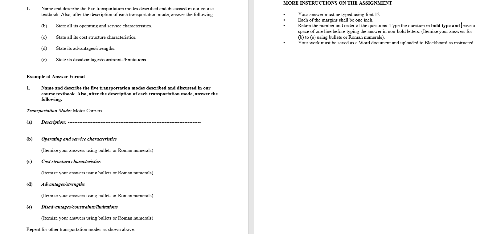 MORE INSTRUCTIONS ON THE ASSIGNMENT 1. Name and