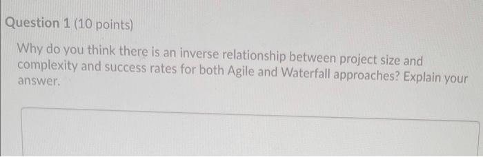 Question 1 (10 points) Why do you think there is