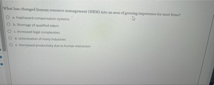 What has changed human resource management (HRM)