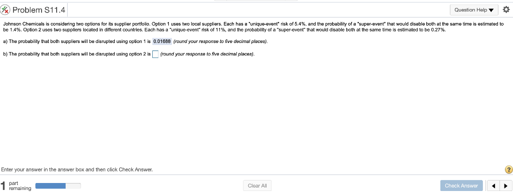& Problem S11.4 Question Help Johnson Chemicals