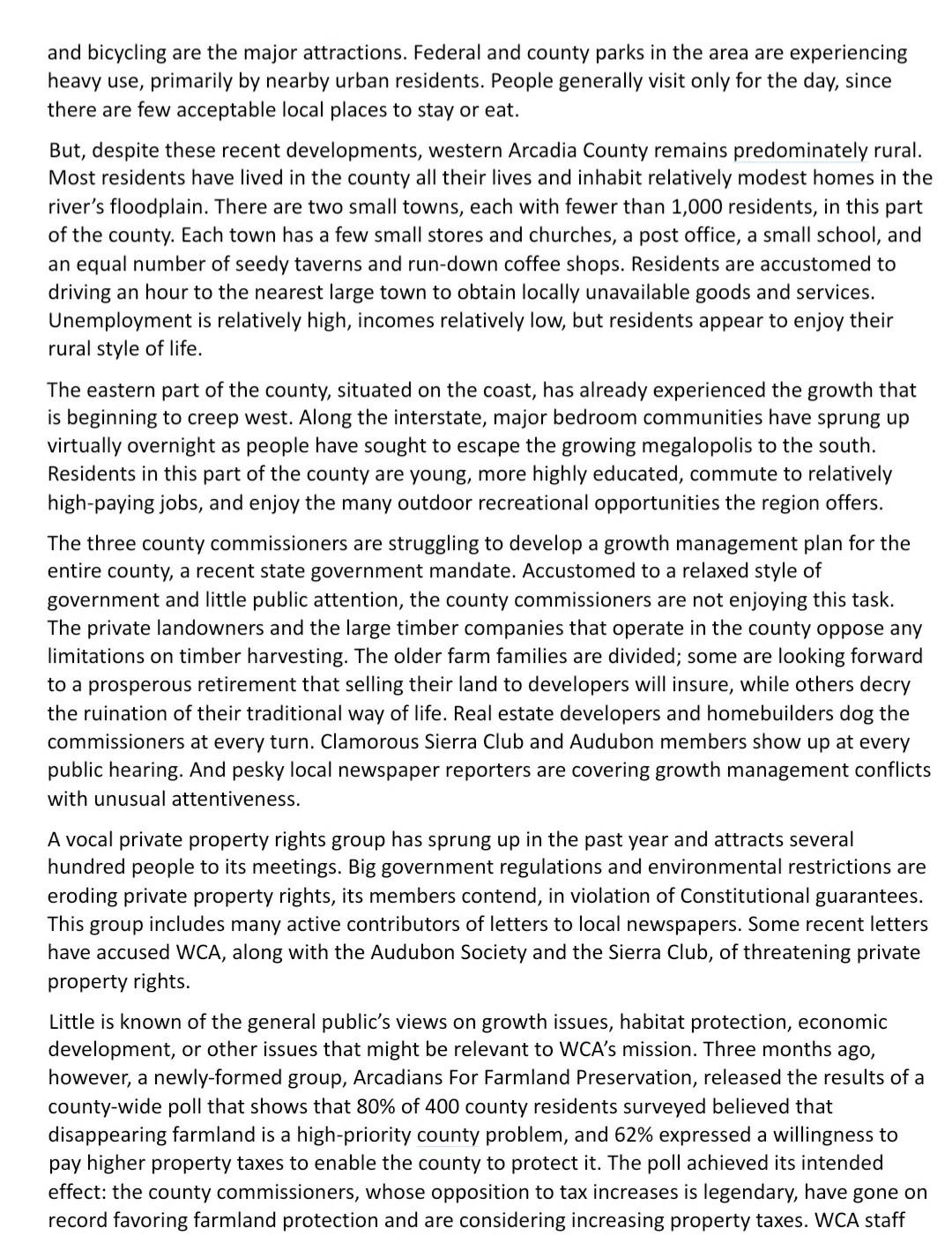 A CASE STUDY FOR A STAKEHOLDER ANALYSIS EXERCISE