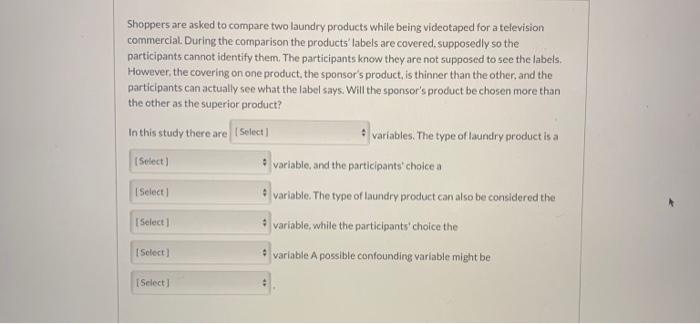 Shoppers are asked to compare two laundry