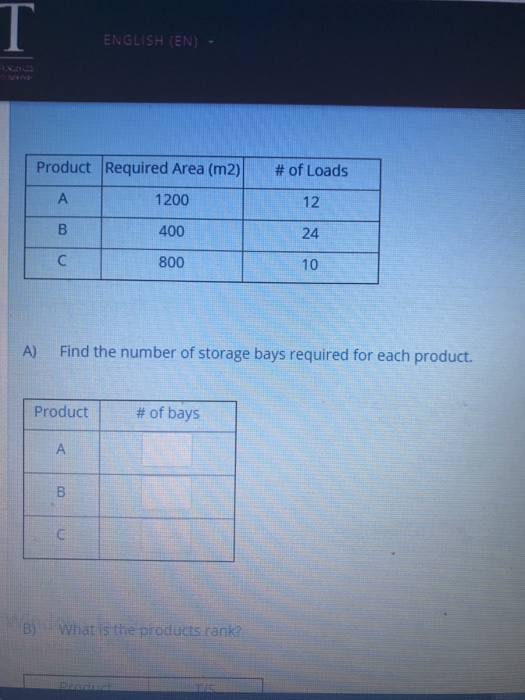 Facility planning A warehouse is planned to hold