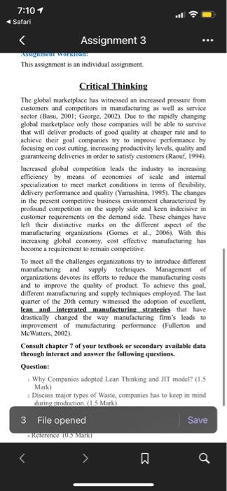 ... 7:101 Safari Assignment 3 2 WIRTS This