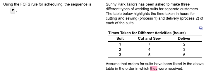 A) Using the FCFS rule for scheduling, the