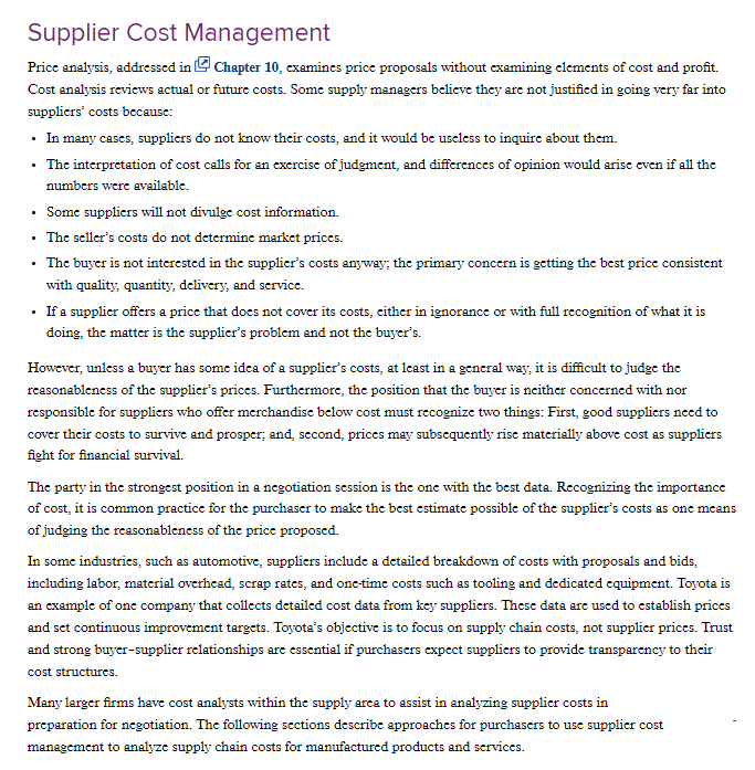 10 - Price and Cost Management Q1. Chapter 10