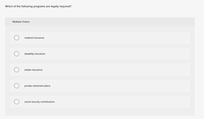 Which of the following programs are legally