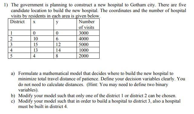 1) The government is planning to construct a new