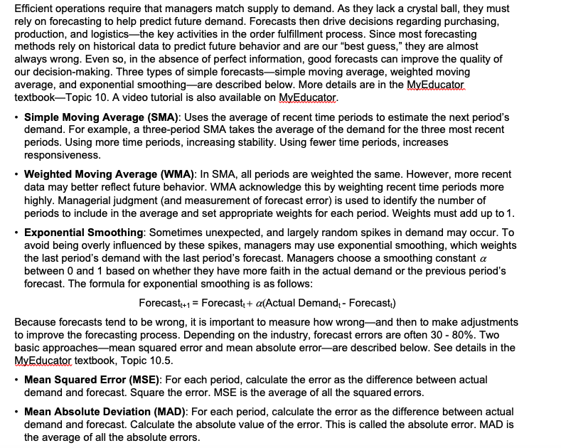 . Efficient operations require that managers