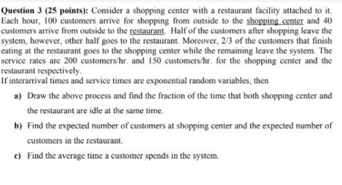 Question 3 (25 points): Consider a shopping