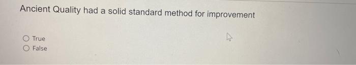 Ancient Quality had a solid standard method for