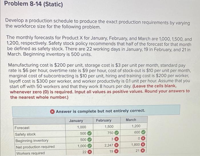 Problem 8-14 (Static) Develop a production