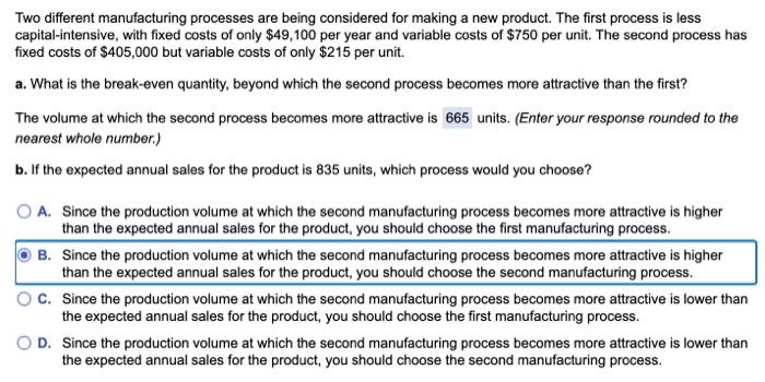 What is question B.? URGENT Two different