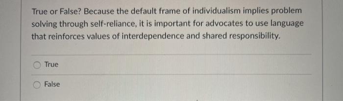 need help with these 4. True or False? Because