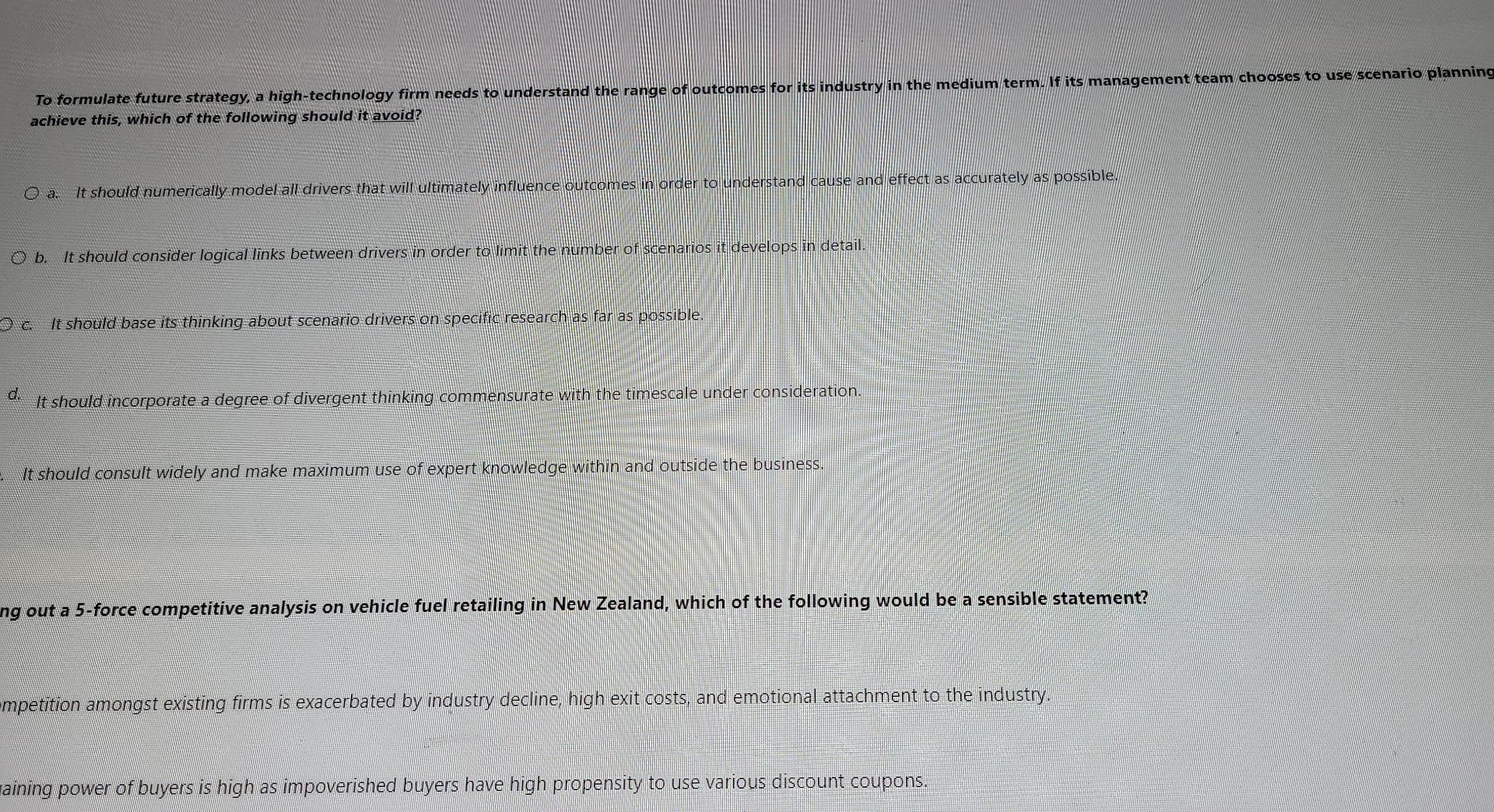 e To formulate future strategy, a high-technology