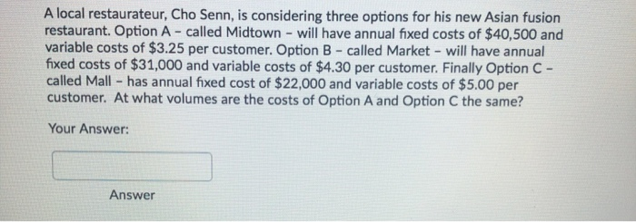 A local restaurateur, Cho Senn, is considering