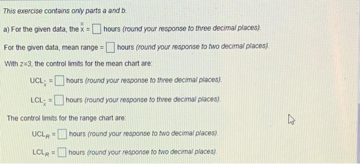 Lower Range, Sample Size, n Mean Factor, A Upper
