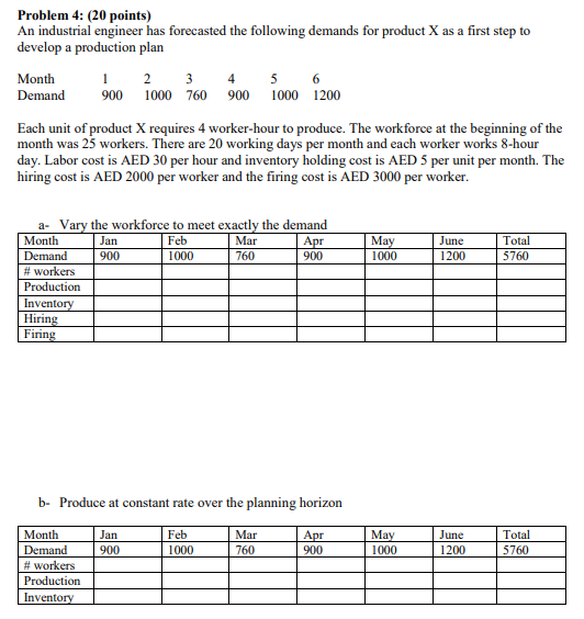 Problem 4: (20 points) An industrial engineer has