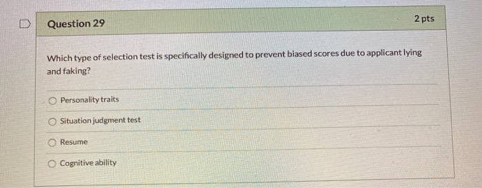 which type of selection test is specifically