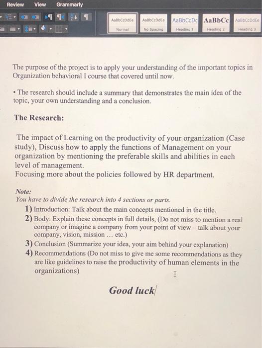 Review View Grammarly E AaBbcode Aalbcde AaBbCcDc