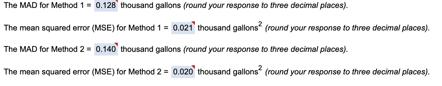 ch. 4 - 18 Following are two weekly forecasts