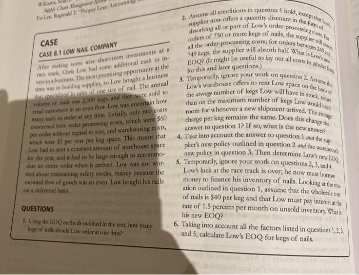 question 3 please! Vler, Reginald T Proper Lean