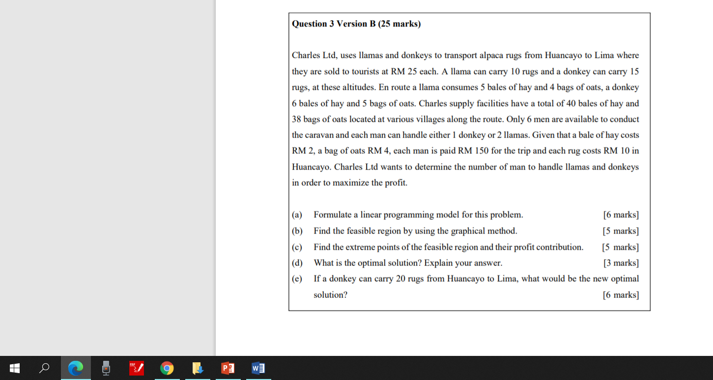 Question 3 Version B (25 marks) Charles Ltd, uses