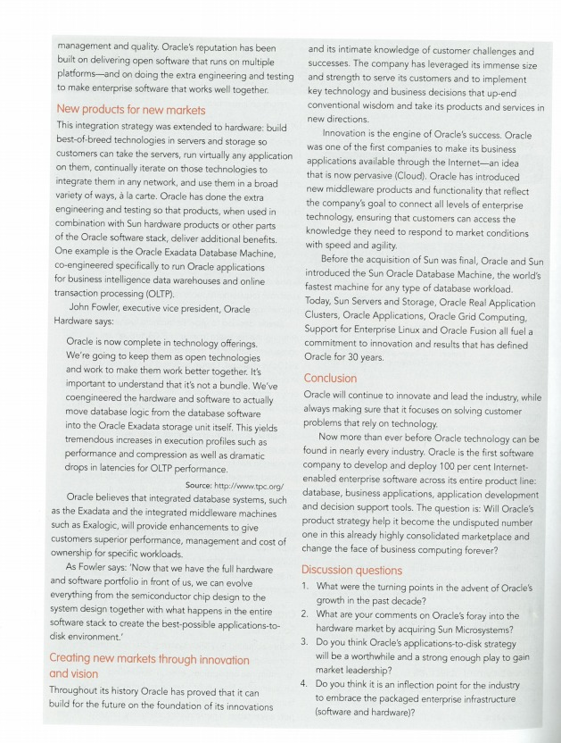 Please Answer Question 3: Do you think oracle's