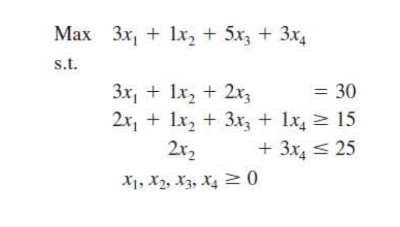 use excel to find the dual of the problem Max 3x