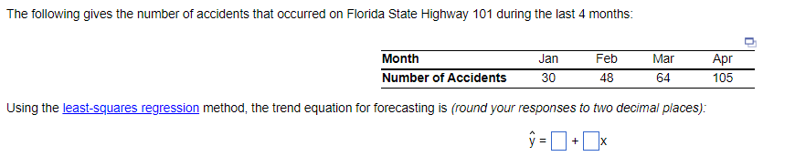 The following gives the number of accidents that