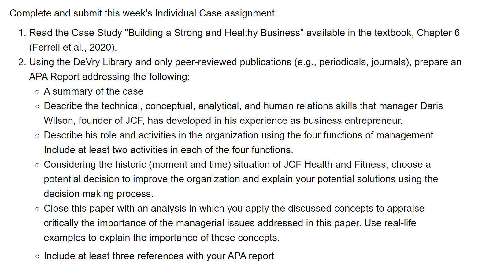 Complete and submit this week's Individual Case