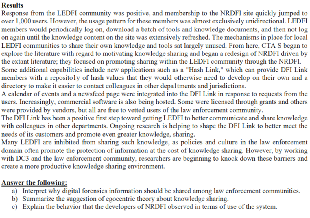 Application Case: Solving Crimes by Sharing