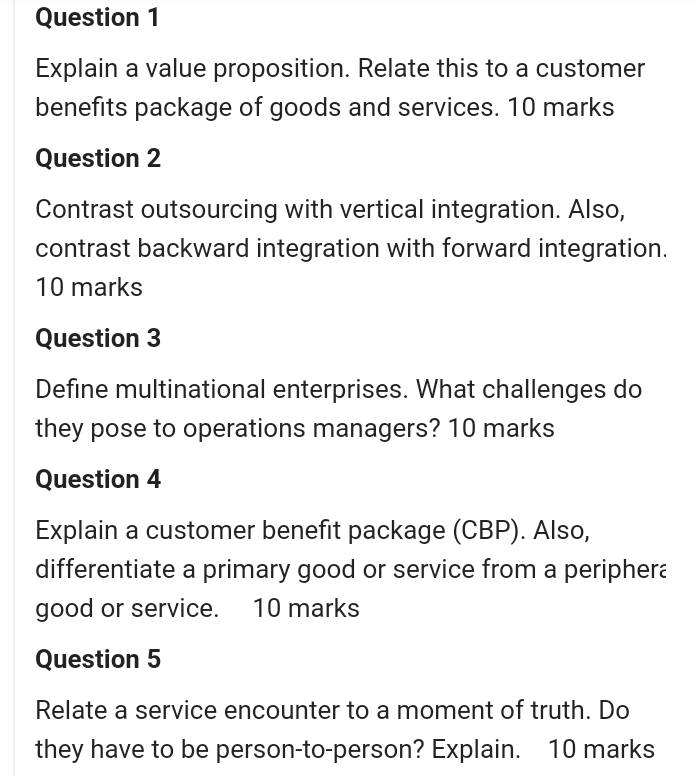 Question 1 Explain a value proposition. Relate