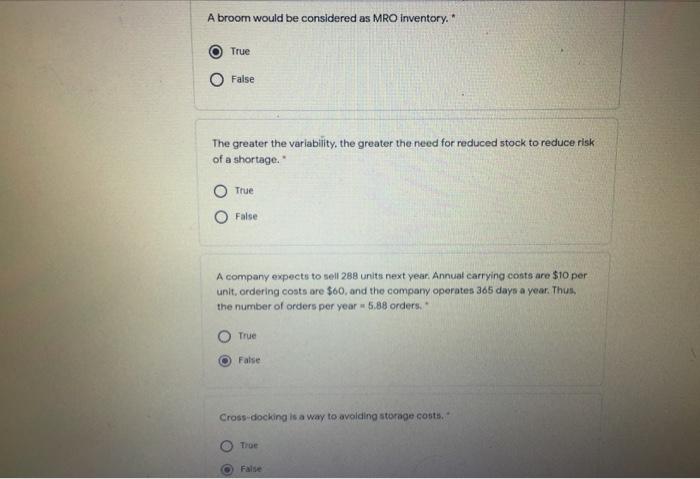 A broom would be considered as MRO Inventory."