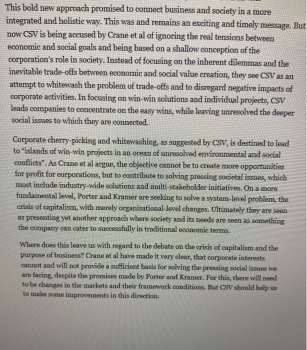 Ever since Michael Porter and Mark Kramer