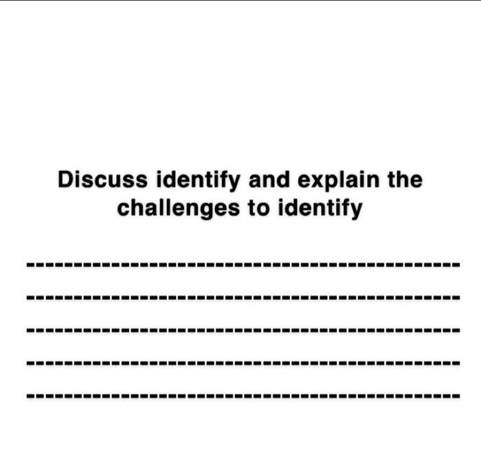 Discuss identify and explain the challenges to