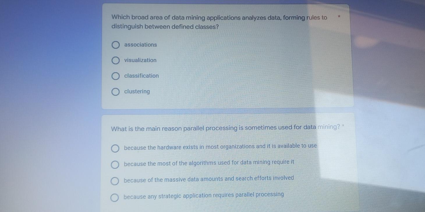 Which broad area of data mining applications