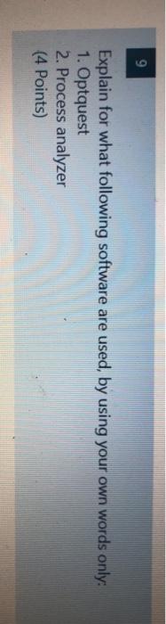 9 Explain for what following software are used,