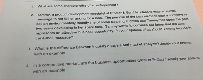 1. What are some characteristics of an