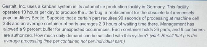 The average processing time per container of