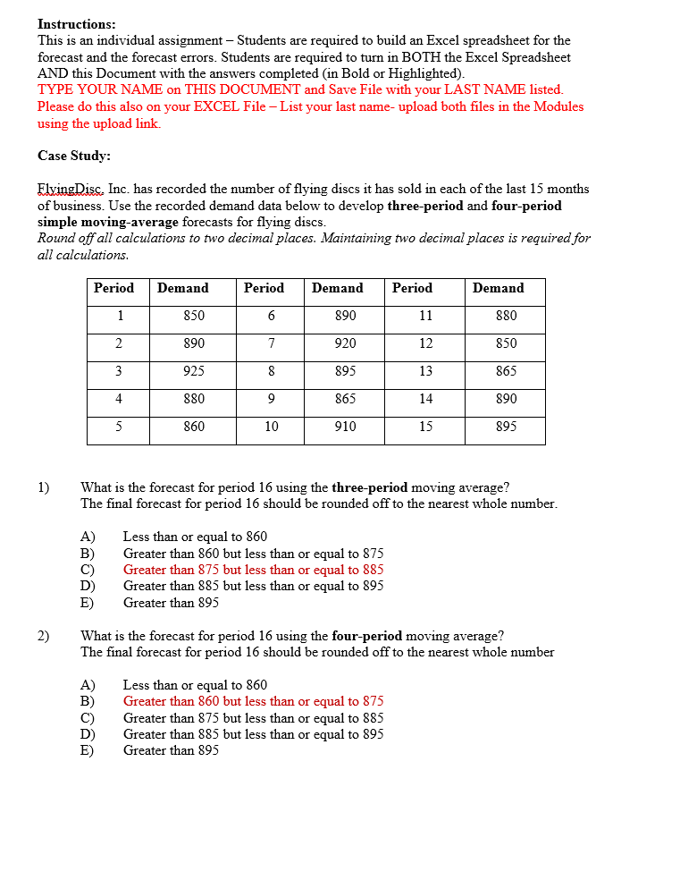 Instructions: This is an individual assignment -