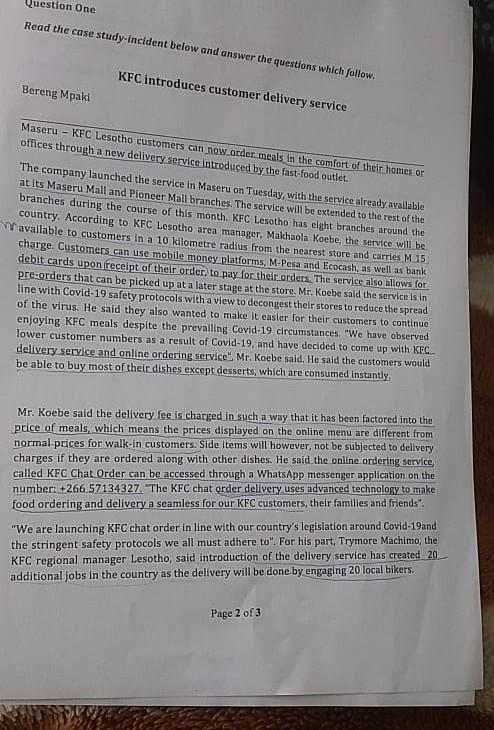 Question One Read the case study-incident below